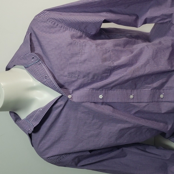 Haggar Purple Checked Collared Button Up - Picture 1 of 8